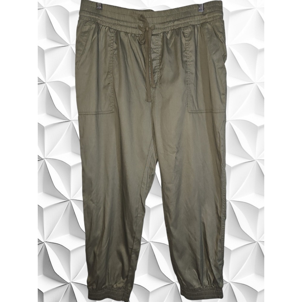A New Day Olive Green Utility Joggers High Rise Lyocell Blend XL NWT